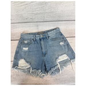 Just USA Women's Distressed High Rise Jean Shorts Size Large